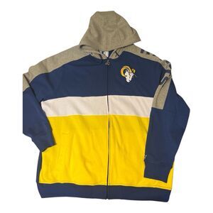 Los Angeles Rams Blue Full Zip Hoodie Men’s 4XL Starter NFL Sweatshirt